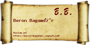 Beron Bagamér névjegykártya
